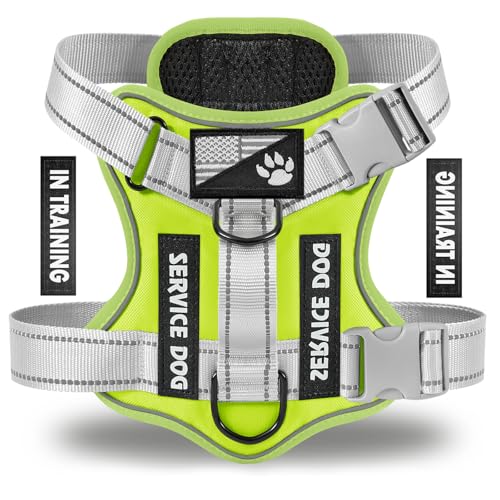 Service Dog Harness - color: NeonGreen, size: X-Small (Pack of 1)