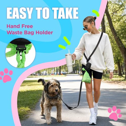 Dog Poop Bag Holder, Hands Free Cute Dog Poop Bag Dispenser for Leash with Big Opening Pet Waste Bag Holder Zippered Pouch with Carabiner Hook Waterproof Pet Poop Bag Holder Black - color: Black