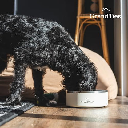 GrandTies Stainless Steel Engraved Pet Bowl | Reusable BPA-Free Insulated Pet Bowls | Large Heavy Duty Non Skid Spill Proof Dog Bowl | Outdoor Dog Water Bowl (18oz, Midnight Black) - color: Midnight Black, size: 18oz