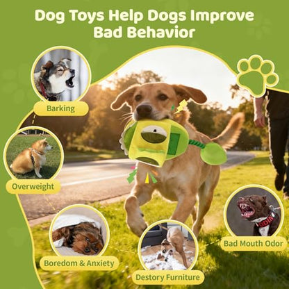 Squeaky Dog Toys, No Stuffing Interactive Dog Chew Toys Built-in Squeaker and Crinkle Paper Sounds Snuffle Foraging Instinct Training Puppy Chew Toys for Small Medium Dogs