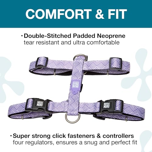 Max & Molly H Comfort Fit Dog Harness – Soft Neoprene Padding, Easy Step-in Design, Durable Metal Parts, Dual D-Rings for Enhanced Control – Perfect for Secure, Comfortable Walks