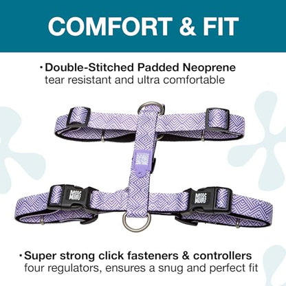 Max & Molly H Comfort Fit Dog Harness – Soft Neoprene Padding, Easy Step-in Design, Durable Metal Parts, Dual D-Rings for Enhanced Control – Perfect for Secure, Comfortable Walks
