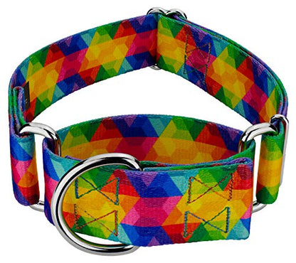 Country Brook Petz - HossFit Jr Wide Martingale Dog Collar - Groovy Collection Featuring Far Out Designs (Kaleidoscope, Extra Large) - color: Kaleidoscope, size: Extra Large (Pack of 1)