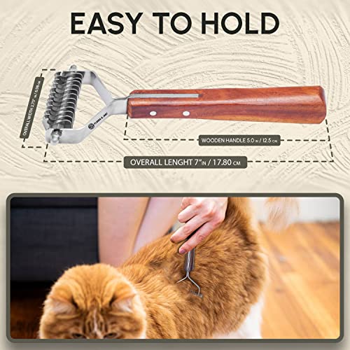 Flamia & Jabz Undercoat Rake for Dogs & Cats, Dematting Grooming Stripper Tool (12 Blades) - size: 12 Blades