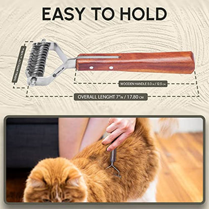 Flamia & Jabz Undercoat Rake for Dogs & Cats, Dematting Grooming Stripper Tool (12 Blades) - size: 12 Blades