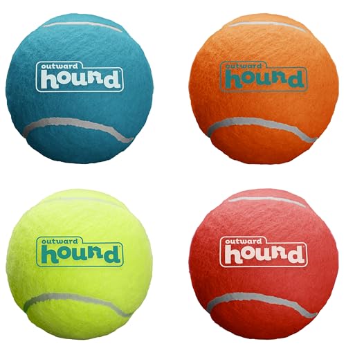 Outward Hound Squeaker Ballz – Squeaky Tiny Tennis Balls for Small Dogs Under 15 lbs, Fetch & Training, X-Small (1.5"), 4-Pack - color: Multi Squeaker Balls, size: X-Small, style: 4-Pack