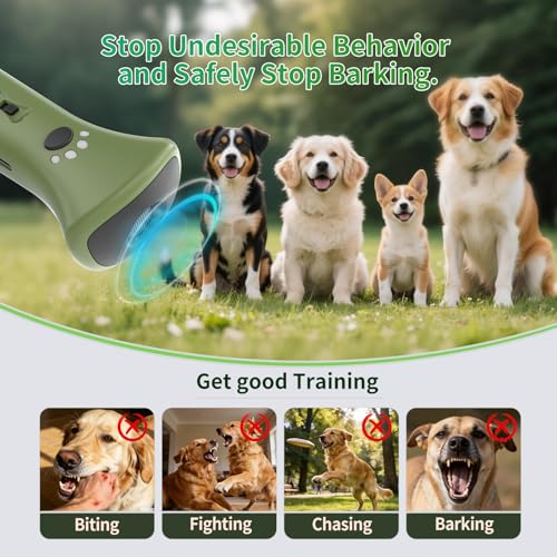 Dog Bark Deterrent Devices,Ultrasonic Anti Barking Device for Dogs, Portable Dog Training Device,Stopping Own or Neighbor's Dog Barking,Safe & Effective for Indoor & Outdoor Use(Green)