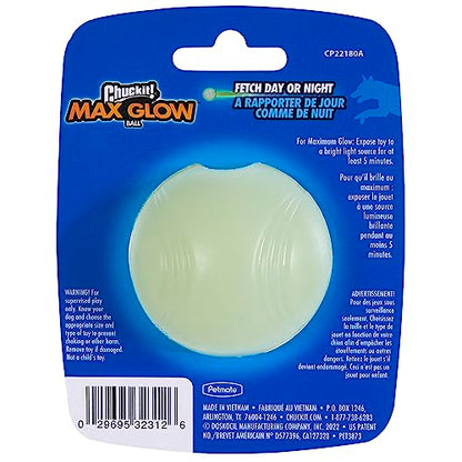Chuckit! Glow in the Dark Bouncy Balls - Ball for Dogs, Chuckit Dog Toy, Max Glow Balls - Small, 2 Inch, Pack of 1 - size: Small