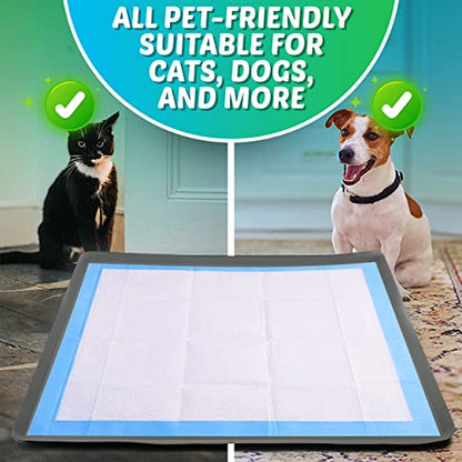 Skywin Dog Pad Holder Tray for 24x36 Inches Training Pads - Easy to Clean and Store Perfect for Dog Potty Tray – Silicon Wee Wee Pad Holder, No Spill Pee Pad Holder for Dogs (Grey) - size: 24 x 36 Inches