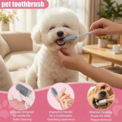 19PCS Dog Bath Kit & Dog Brush Kit for Dogs & Cats - Professional Pet Grooming Tools Set with Shedding Brush, Bath Scrubber, Dematting Comb & Storage Bag - Complete Dog Washing Essentials, Pink - color: 19PCS-Pink