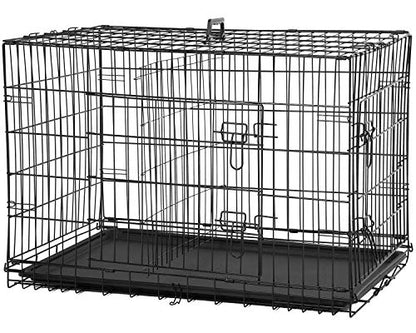 New Cat Dog cage Pet Kennel Folding Crate Wire Metal Cage W/Divider (42")