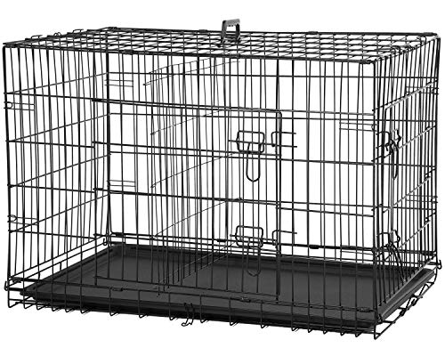 New Cat Dog cage Pet Kennel Folding Crate Wire Metal Cage W/Divider (42")