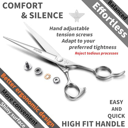 High-end Professional Dog Grooming Scissors Pet Grooming Shears 7.5 Inches Extremely Very Sharp Made Of Stainless Steel Alloy By Hand For Dog Cat Groomer - size: 7.5inch, style: Shears