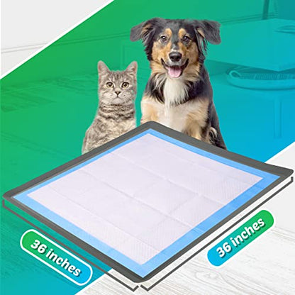 TidyFriend Dog Pee Pad Holder Tray Fits for 36” x 36” Wee Wee Pee Pads - Stable Grip, Raised Edges, Quick-Wipe Silicone Surface Dog Potty Tray Holder for Indoor Flooring Protection (Grey) - size: 36 x 36 Inches
