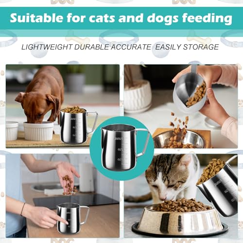 1.5 Cup Dog Food Scoop Stainless Steel Dog Food Measuring Cups Pet Food Scoop with Precision Scale Cupeasurements for Dogs,Cats or Bird Foods, Injection Molded and Dishwasher Safe (1.5 CUP) - size: 1.5 CUP