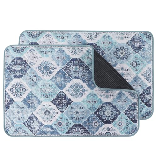 IEUUMLER Washable Pee Pads for Dogs, 2 Pack Reusable Pee Pads for Dogs Non-Slip Grip, Super Absorbent Waterproof Puppy Pads for Potty Training, Playpen, Crate, Whelping Box EU011 (Blue,36" x 41") - color: 01-blue-multi, size: 36" x 41"