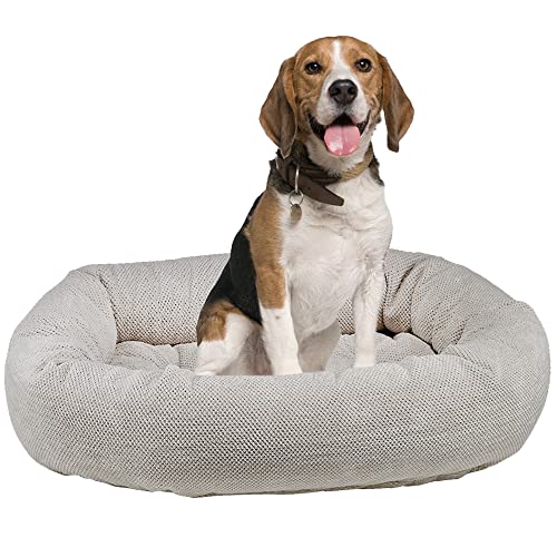 Bowsers Aspen Chenille Donut Bed for Dogs Calming Dog Bed with Removable Tufted Cushion and Overstuffed Bolster Ring Dog Bed with High Memory Polyester Fiber and Upholstery Grade Fabric Medium - color: off-white, size: Medium