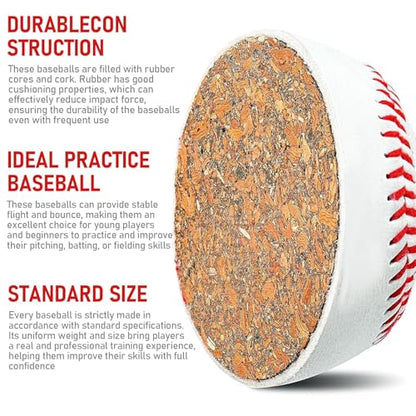 Practice Baseballs for Batting and Throwing Training - color: White Box of 12