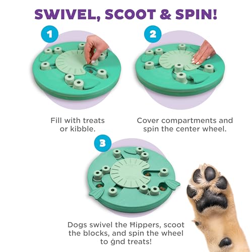 Outward Hound by Nina Ottosson Dog Worker Treat Puzzle Enrichment Toy, Level 3 Advanced, Green - color: Dog Worker (Green)