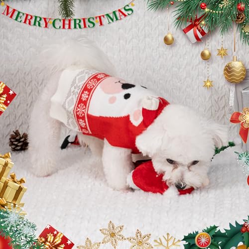 LUBOT NEW Ugly Christmas Sweaters for Puppy Cute Funny Wintertime and Holiday Parties Knitted Pullover Sweater Small Dog Bear Small - color: Red Bear, size: Small