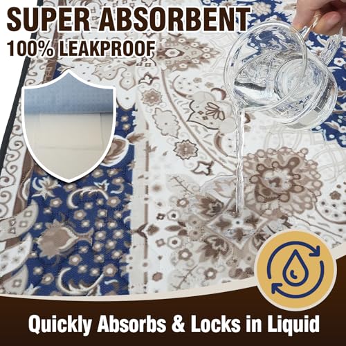DEEP DEAR Washable Pee Pads for Dogs 65"x48" 1 Pack, Reusable Dog Pee Pads Extra Large, Super Absorbent Puppy Pads XXL, Waterproof & Leak-Proof Dog Potty Training Pads, Non-Slip Pet Incontinence Pads - color: Classic Brown