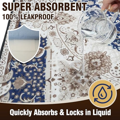 DEEP DEAR Washable Pee Pads for Dogs 65"x48" 1 Pack, Reusable Dog Pee Pads Extra Large, Super Absorbent Puppy Pads XXL, Waterproof & Leak-Proof Dog Potty Training Pads, Non-Slip Pet Incontinence Pads - color: Classic Brown