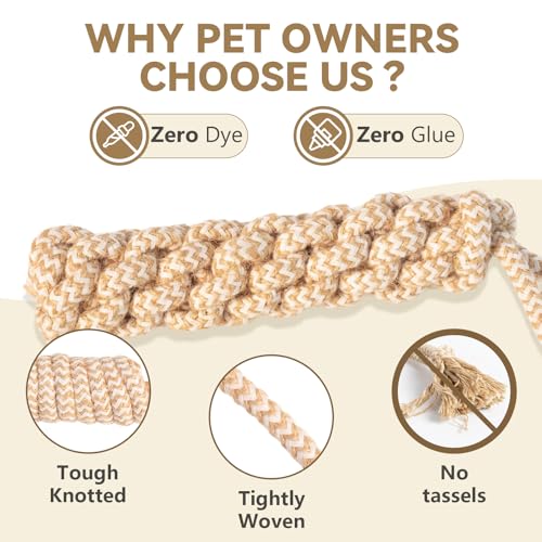 Dog Chew Toys for Aggressive Chewers, Rope Toys for Large Dogs with Dental Benefits, Durable Training Chew Rope, M Size - size: Medium
