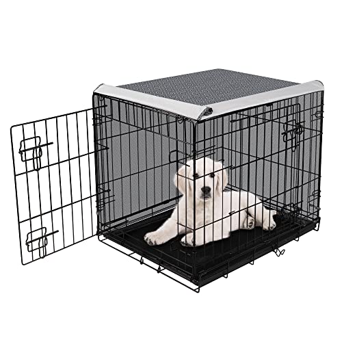 Pet Prime Dog Crate Cover for Wire Cages 24 Inch Indoor Breathable Polyester Pet Kennel Cover Machine Wash & Dry Double Door Small (Cover Only) - size: 24 inch