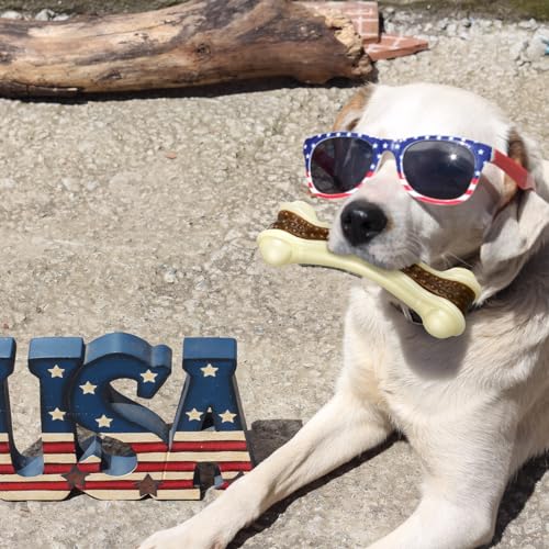 Sosation 10 Pcs Dog Chew Toys for Aggressive Chewers Nylon Beef Flavor Dog Bones Tough Puppy Teething Toys Puppy Chew Bones for Large/Medium/Small Breed Dogs Puppies (6.3 x 2.17 Inch) - size: 6.3 x 2.17 Inch