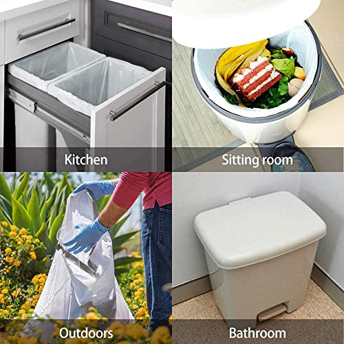 5 Gallon 80 Counts Strong Drawstring Trash Bags Garbage Bags by RayPard, Small Plastic Bags, Trash Can Liners for Home Office Kitchen Bathroom Bedroom, White Waste Basket Liners (White) - style: 80-5 Gallon-White
