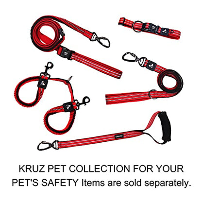 Kruz Dog Collar for Large Dogs (Width - 1", Length - 21"-25") Reflective Adjustable Pet Neck Band with Soft Padding, Heavy-Duty O-Ring, 100% Nylon Strap (Rasoberry Pink, Large) - color: Raspberry pink, size: Large