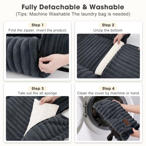 MIXJOY Dog Car Seat for Small/Medium Dogs up to 25 lbs, Multi-Functional Dog Carrier for Car with Detachable Washable Cover, Pet Travel Bed with Clip-On Safety Leash, Grey - color: Grey
