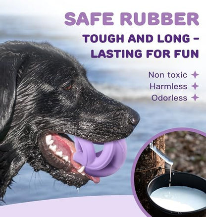 Natural Rubber Indestructible Dog Toys, Durable Dog Chew Toys for Aggressive Chewers - Interactive Dog Toy Balls for Anxiety Relief, Safe for Most Breeds, Fetch Training, 4", Purple - color: Purple