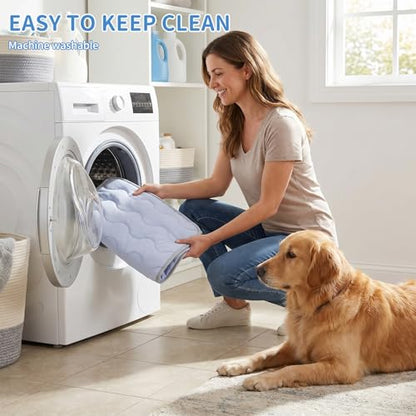 Dog Cooling Mat Non-Toxic Self Cooling Pad for Dogs Cats in Hot Summer Cool Pad Washable & Easy Clean - color: Grey, size: Medium 27x20in