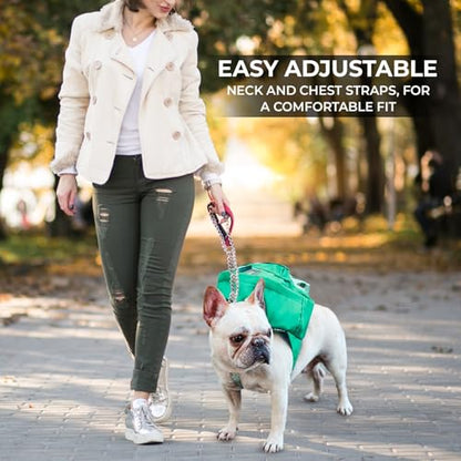 Dog Hiking Backpack Harness Lightweight, Adjustable, and Water-Resistant Pet Poopbag Holder for Outdoor Adventures,Puppy School or Everyday Walks (Medium) - size: Medium