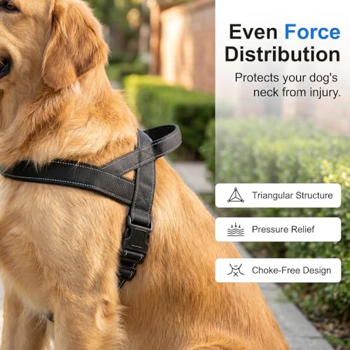No-Pull Dog Harness with Handle, Adjustable Reflective Pet Vest Tactical Harness for Small Medium Large Dogs Walking Training, Front Clip, Escape Proof & Heavy Duty D-Ring (Khaki, S) - color: Khaki, size: S