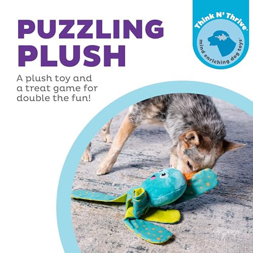 Outward Hound by Nina Ottosson Silly Legz Interactive Plush Dog Puzzle, Dog Enrichment Toys, Plush, Floppy, Long, Octopus, Blue - color: Silly Legz Octopus
