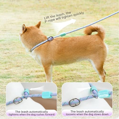 iiniim No-Pull Dog Leash with Padded Handle and Stop Durable Rope Construction Reflective for Evening Runs with Medium Dogs Purple 1.55M - color: Purple, size: 1.55M