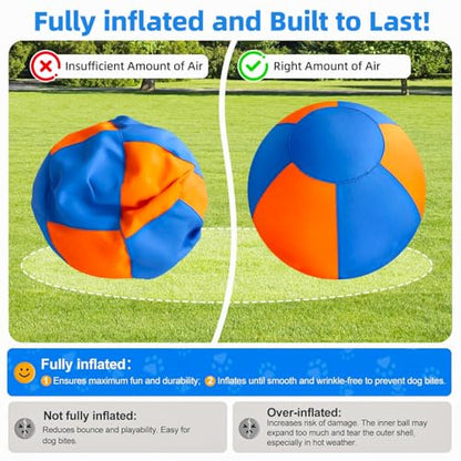 18" Herding Ball for Dogs - Upgraded Chew-Resistant Double-Layer Material Durable Waterproof Dog Toy Suitable for Herding Breeds to Push, Chase & Roll, Pet Training Toy for Australian Shepherd