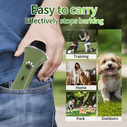 Dog Bark Deterrent Devices,Ultrasonic Anti Barking Device for Dogs, Portable Dog Training Device,Stopping Own or Neighbor's Dog Barking,Safe & Effective for Indoor & Outdoor Use(Green)