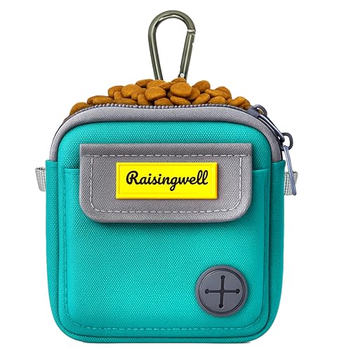 Raisingwell Dog Treat Pouch for Pet Walking and Training with Clicker Poop Bags and Three Bags Design Small Fanny Zipper Pack Holder for Puppy Snack Dispenser Kit for Leash and Outdoor Use (Green) - color: d2.Green1, size: Two Bag
