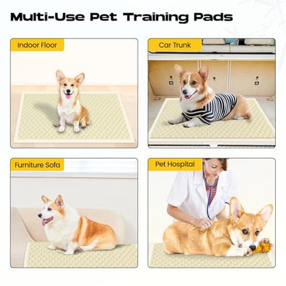 Puppy Pads 30 Count Small 22x22in Bamboo Training Pads Deodorizing Leakproof Quick Drying Dog Pee Pads Super Absorbent Disposable Pee Pads for Dogs Puppies, Doggie, Cats, Rabbits - size: 22*22(30 Count)