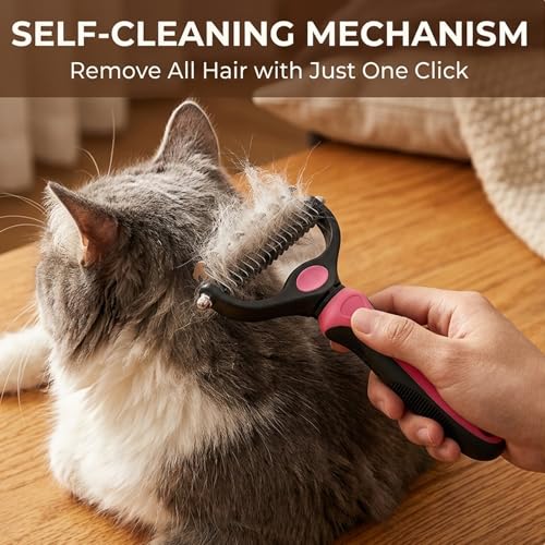 Sakerplus Pet Grooming Tool for Dogs & Cats, Professional Deshedding & Dematting Brush, Stainless Steel Undercoat Rake for Long & Short Hair Pets, Gentle Pet Hair Remover Comb (Blue,Small+Large) - color: Blue,Small+Large