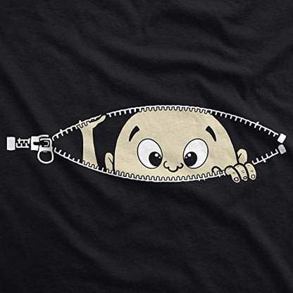 Maternity Baby Peeking T Shirt Funny Pregnancy Tee for Expecting Mothers - color: Heather Black, size: Large