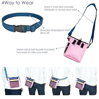 Raisingwell Dog Treat Pouch with Magnetic Closure 4-Cup Silicone Bag Fanny Pack Holder with Clicker 4 Ways to Wear Front Pocket Fits All Phones Ideal for Leash, Pet Walking and Training（Pink） - color: I.Pink, size: 4CUP