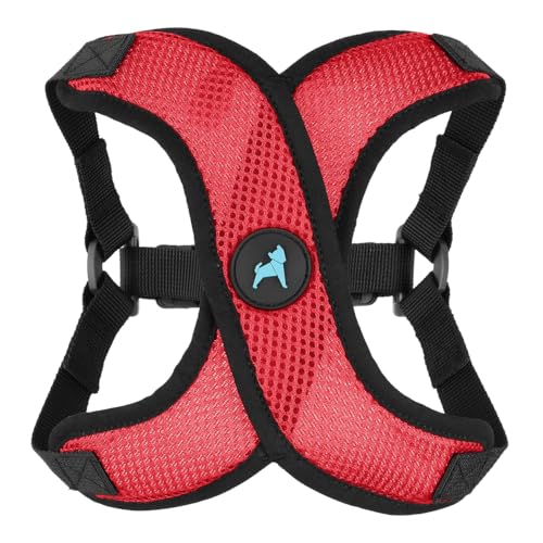Gooby Comfort X Step in Lite Dog Harness - Choke Free, Escape Free with Light Breathable Mesh - Step in Dog Harness for Small Dogs Only - Quick Release Buckle, Metal D-Rings - Red, Medium - color: Red, size: Medium (16-20")