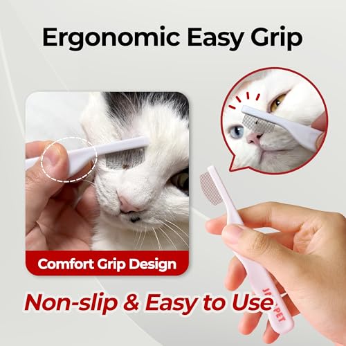 JAYU PET Facial Grooming Comb | Dog Eye Combs, Stress-free Eye Gunk Remover for Dogs & Cats, Pet Facial Brush, Cat Grooming Kit - size: 1ea