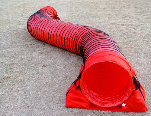 15' Heavy Duty Dog Agility Tunnel with 2 Sets of Tiedown System, Competition & Training, (Red), The Best for Dogs Under 30lbs, or find SHD Tunnels