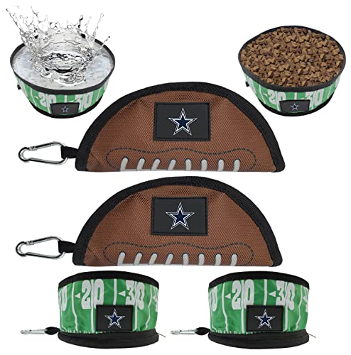 Pets First NFL Collapsible Pet Bowl - color: Dallas Cowboys, style: 2 Pack