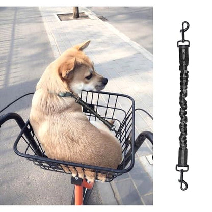 Dog Seat Belt for Bike Basket, Bike Leash, Retractable Bicycle Dog Seatbelt Seatbelt Extender for Bicycle Baskets, Racks or Pet Carriers (Black)